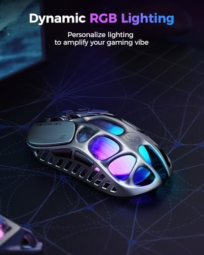 gravastar mercury x pro wireless gaming mouse – 32,000 dpi, 8khz polling, 49g magnesium alloy frame, rgb lighting, tri mode connectivity